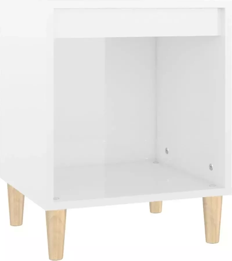 Maison Exclusive Nachtkastje 40x35x50 cm bewerkt hout hoogglans wit