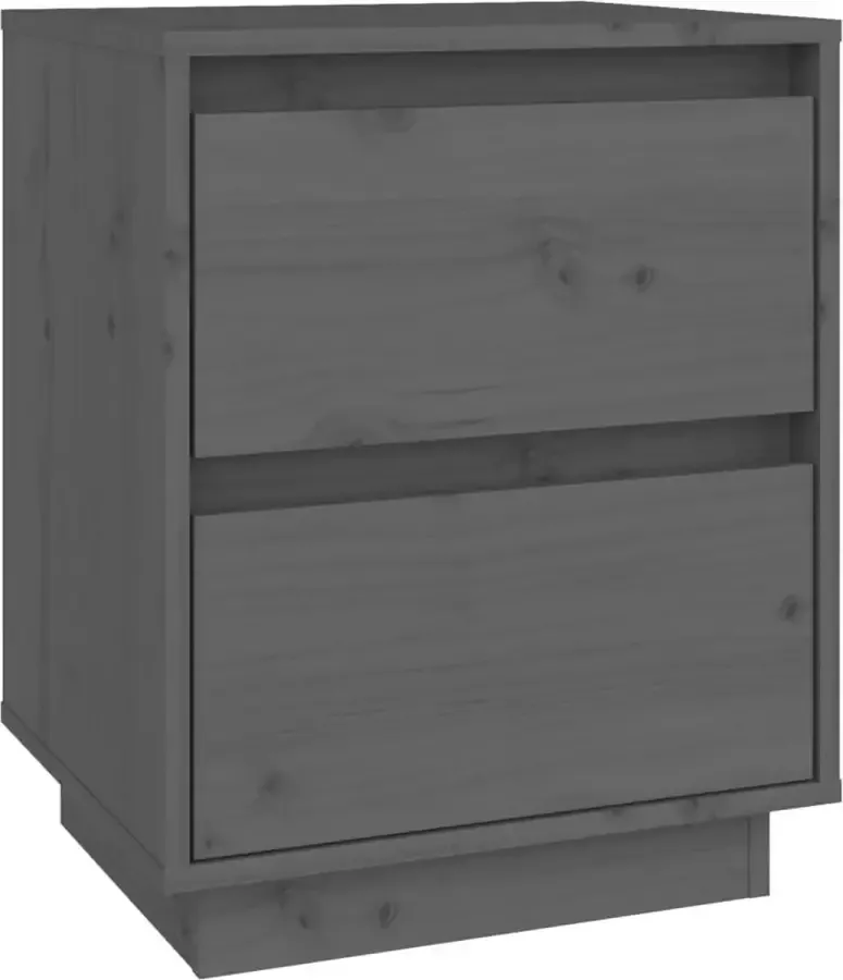 Maison Exclusive Nachtkastje 40x35x50 cm massief grenenhout grijs