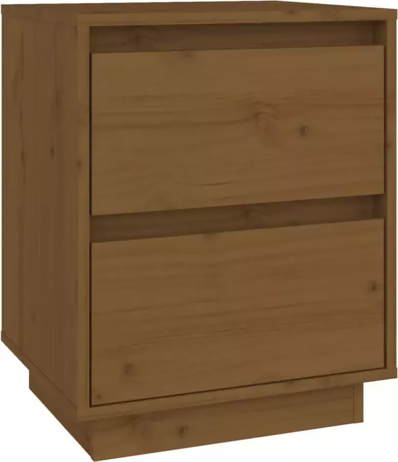 Maison Exclusive Nachtkastje 40x35x50 cm massief grenenhout honingbruin
