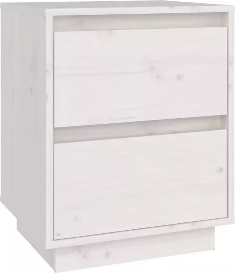 Maison Exclusive Nachtkastje 40x35x50 cm massief grenenhout wit