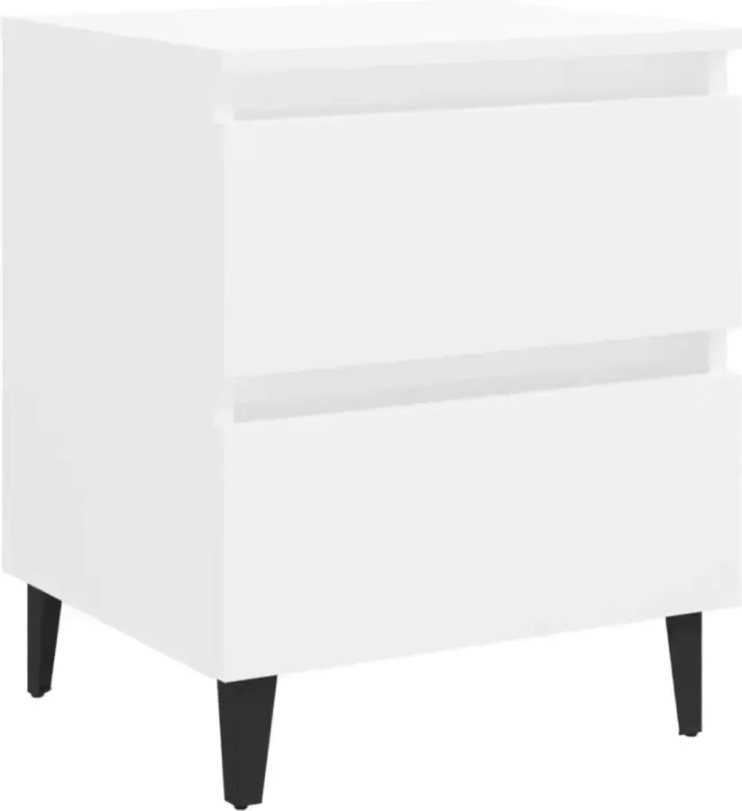 Maison Exclusive Nachtkastje 40x35x50 cm spaanplaat hoogglans wit