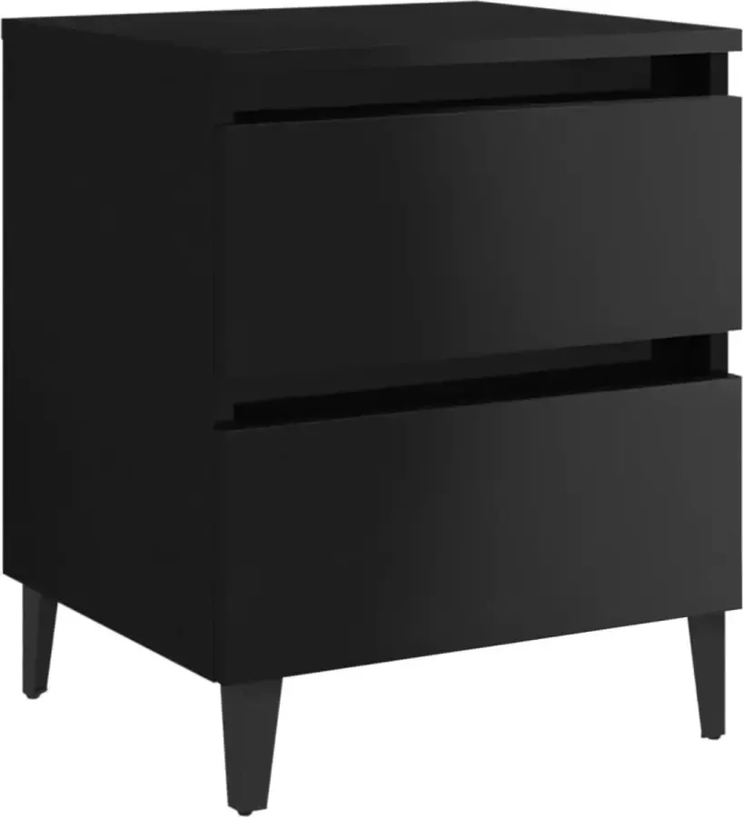 Maison Exclusive Nachtkastje 40x35x50 cm spaanplaat hoogglans zwart