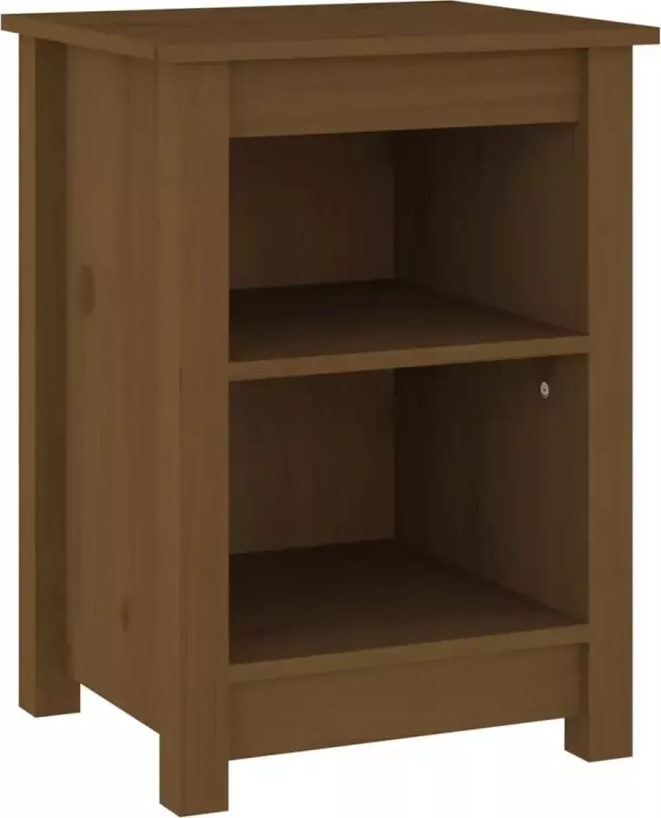 Maison Exclusive Nachtkastje 40x35x55 cm massief grenenhout honingbruin