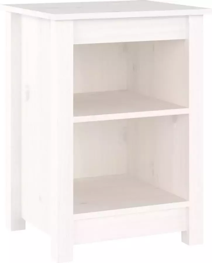 Maison Exclusive Nachtkastje 40x35x55 cm massief grenenhout wit