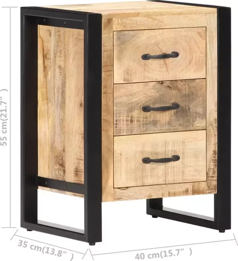 Maison Exclusive Nachtkastje 40x35x55 cm massief mangohout