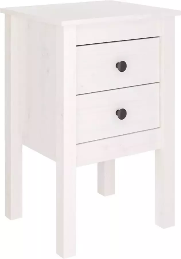 Maison Exclusive Nachtkastje 40x35x61 5 cm massief grenenhout wit