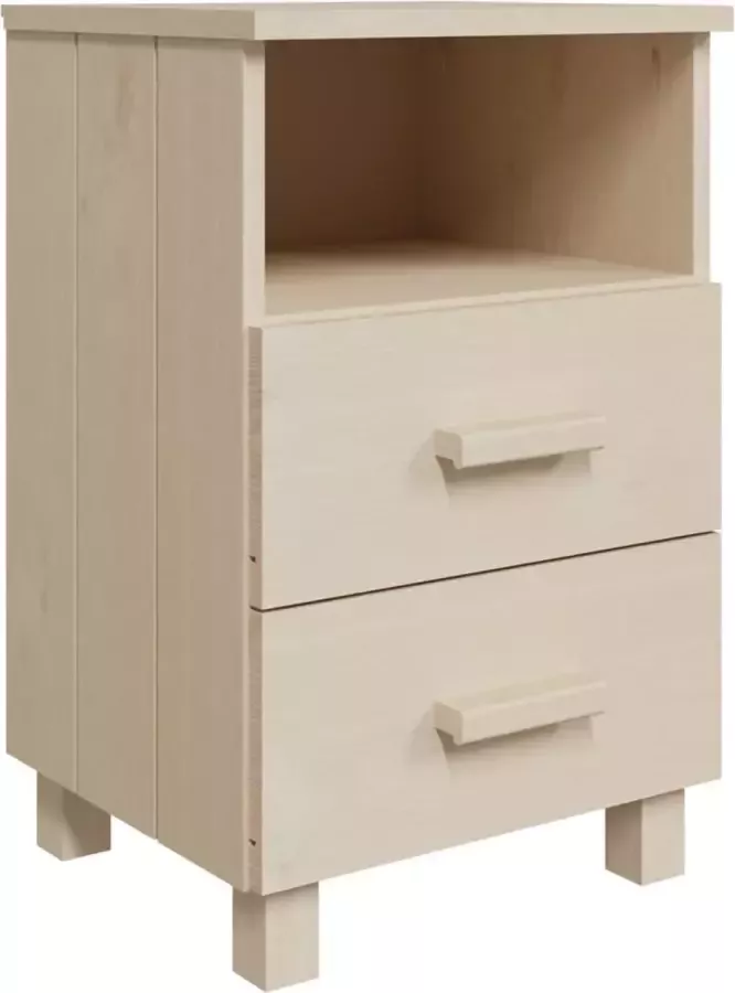Maison Exclusive Nachtkastje HAMAR 40x35x62 cm massief grenenhout honingbruin