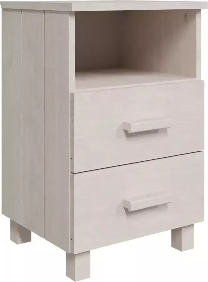 Maison Exclusive Nachtkastje HAMAR 40x35x62 cm massief grenenhout wit
