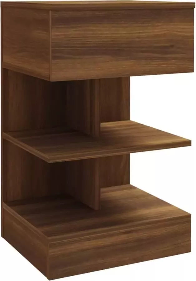 Maison Exclusive Nachtkastje 40x35x65 cm bewerkt hout bruineikenkleurig
