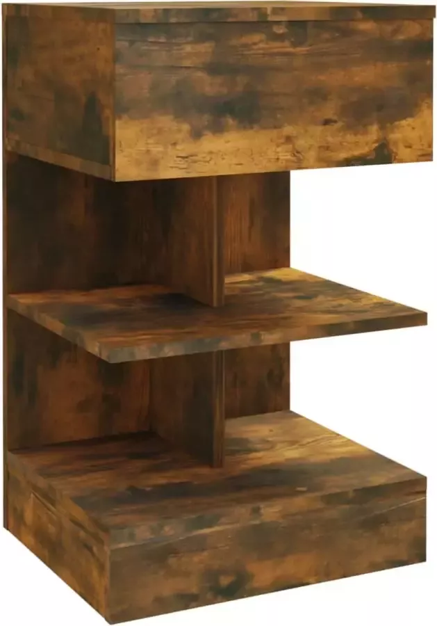 Maison Exclusive Nachtkastje 40x35x65 cm bewerkt hout gerookt eikenkleurig
