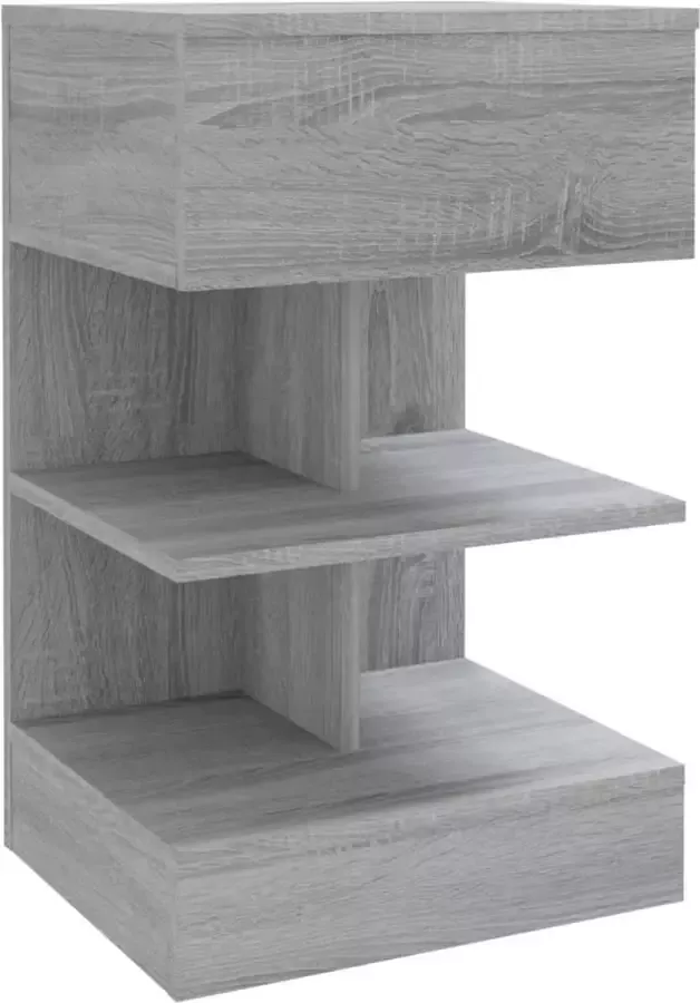 Maison Exclusive Nachtkastje 40x35x65 cm bewerkt hout grijs sonoma eikenkleurig