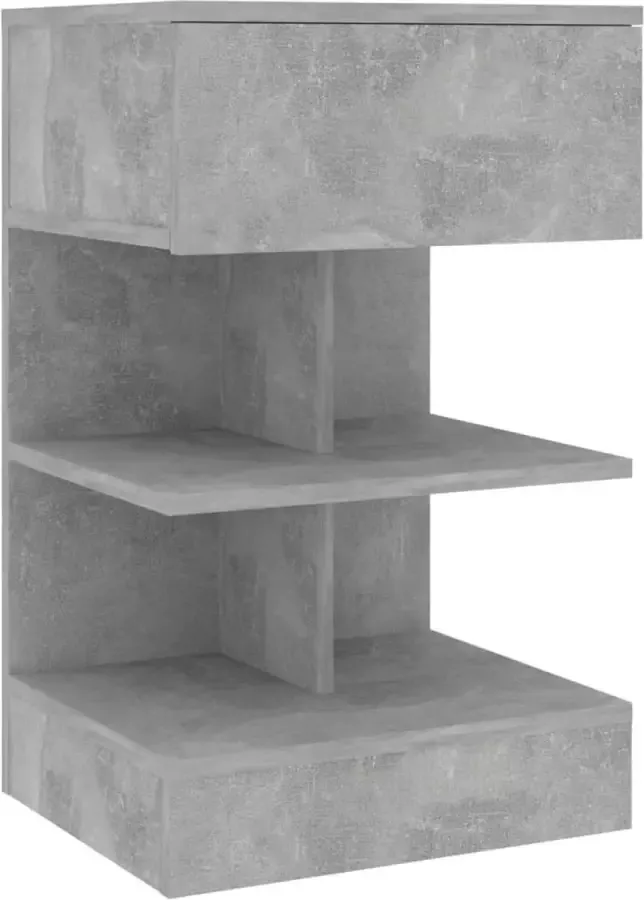 Maison Exclusive Nachtkastje 40x35x65 cm spaanplaat betongrijs