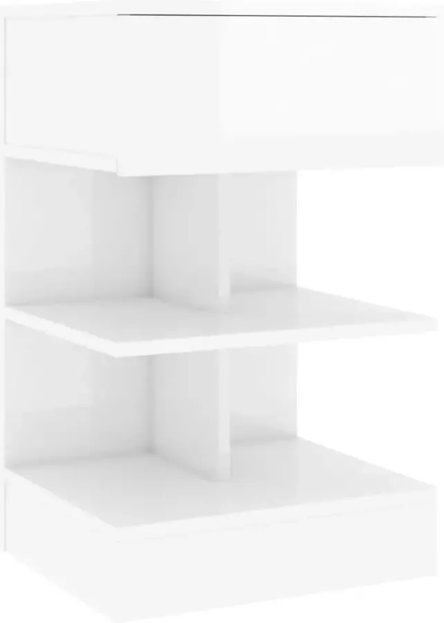 Maison Exclusive Nachtkastje 40x35x65 cm spaanplaat hoogglans wit
