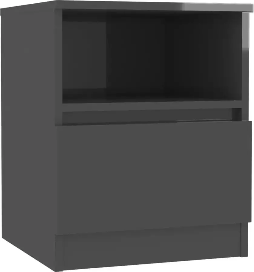 Maison Exclusive Nachtkastje 40x40x50 cm spaanplaat hoogglans grijs