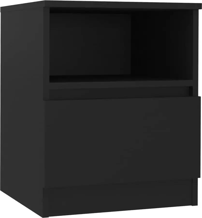 Maison Exclusive Nachtkastje 40x40x50 cm spaanplaat zwart - Foto 2
