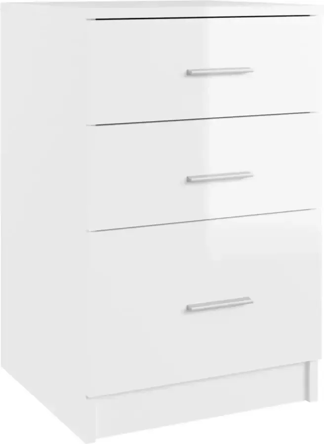 Maison Exclusive Nachtkastje 40x40x63 cm bewerkt hout hoogglans wit