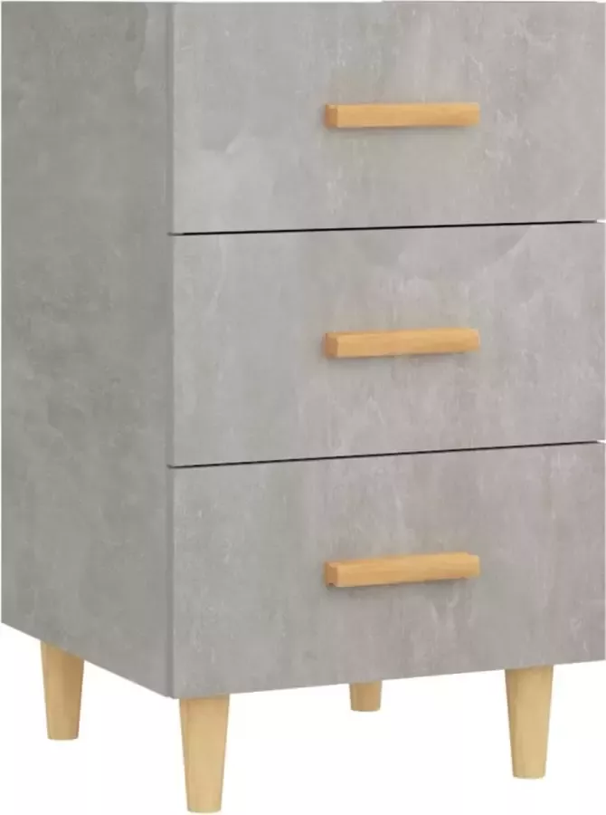 Maison Exclusive Nachtkastje 40x40x66 cm bewerkt hout betongrijs - Foto 2