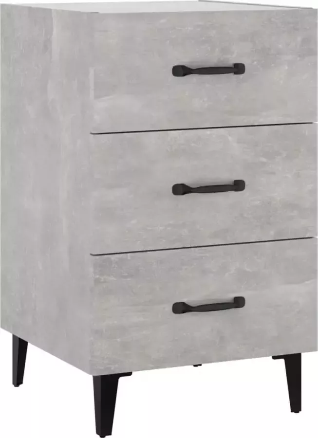 Maison Exclusive Nachtkastje 40x40x66 cm bewerkt hout betongrijs