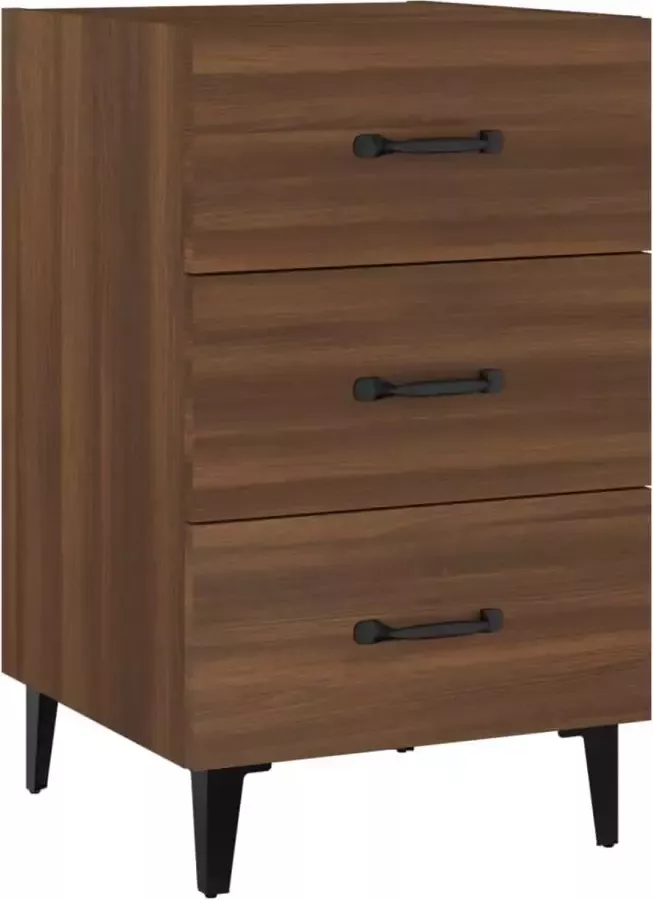 Maison Exclusive Nachtkastje 40x40x66 cm bewerkt hout bruineikenkleurig