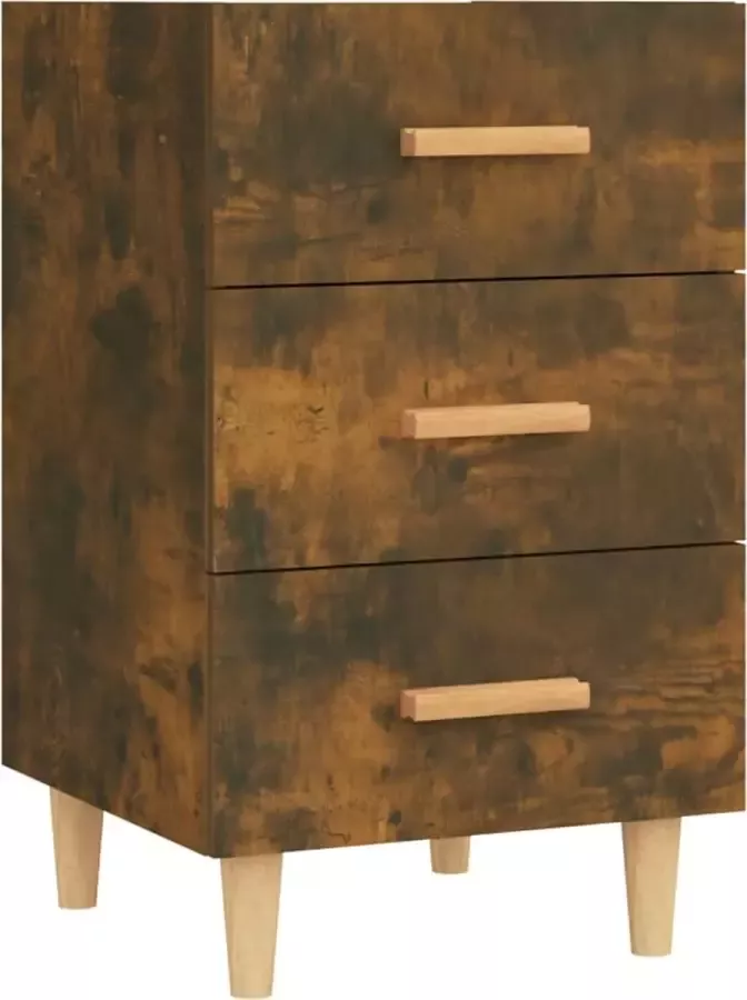 Maison Exclusive Nachtkastje 40x40x66 cm bewerkt hout gerookt eikenkleurig - Foto 2