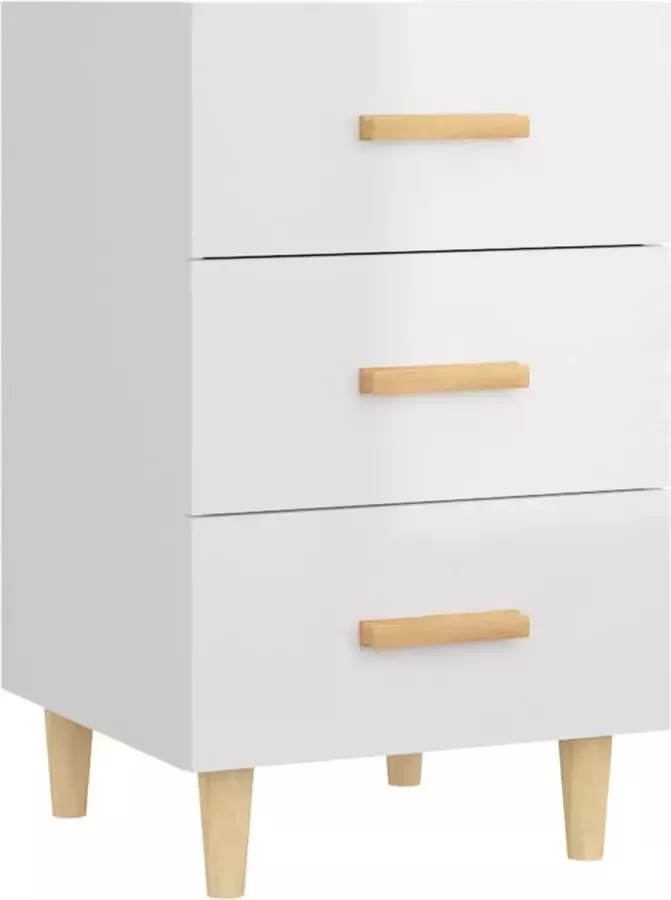 Maison Exclusive Nachtkastje 40x40x66 cm bewerkt hout hoogglans wit