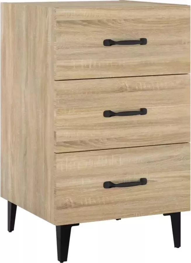Maison Exclusive Nachtkastje 40x40x66 cm bewerkt hout sonoma eikenkleurig