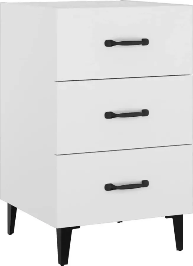 Maison Exclusive Nachtkastje 40x40x66 cm bewerkt hout wit