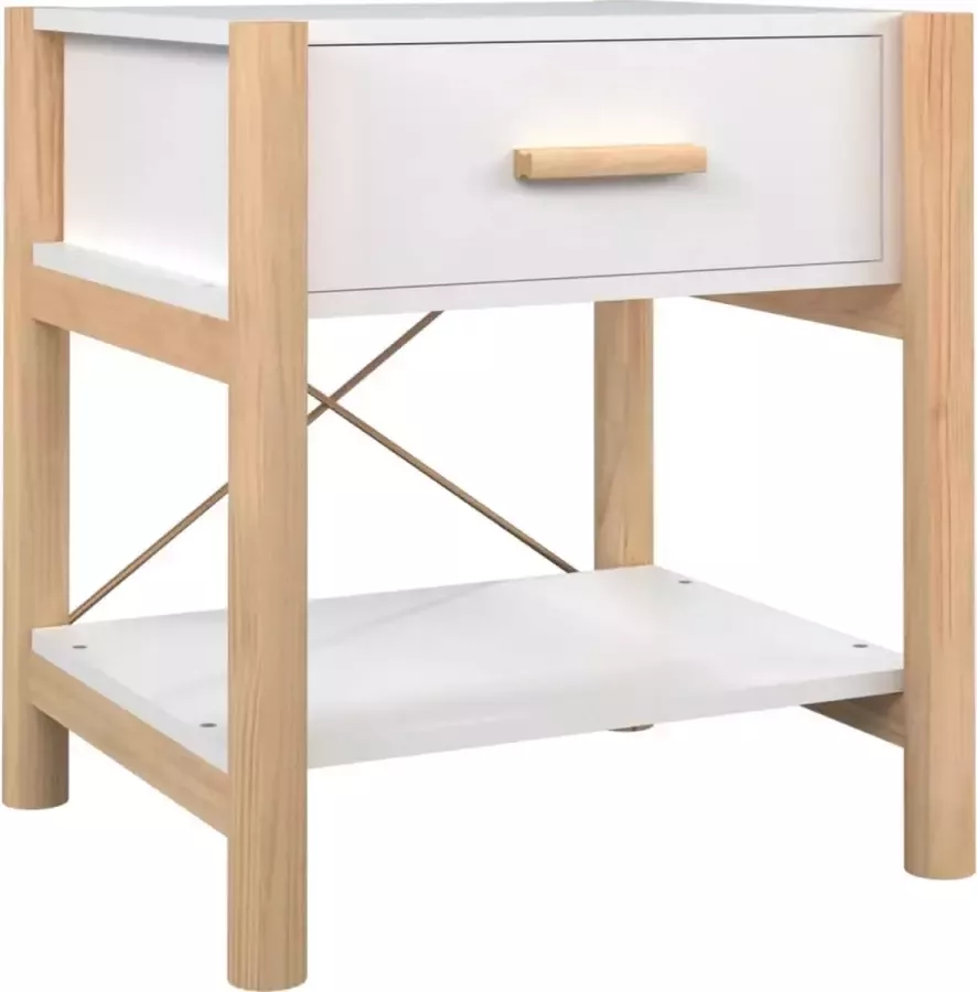 Maison Exclusive Nachtkastje 42x38x45 cm bewerkt hout wit