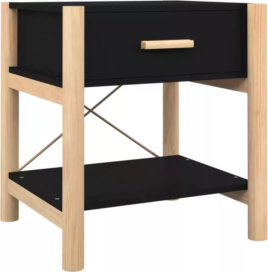 Maison Exclusive Nachtkastje 42x38x45 cm bewerkt hout zwart