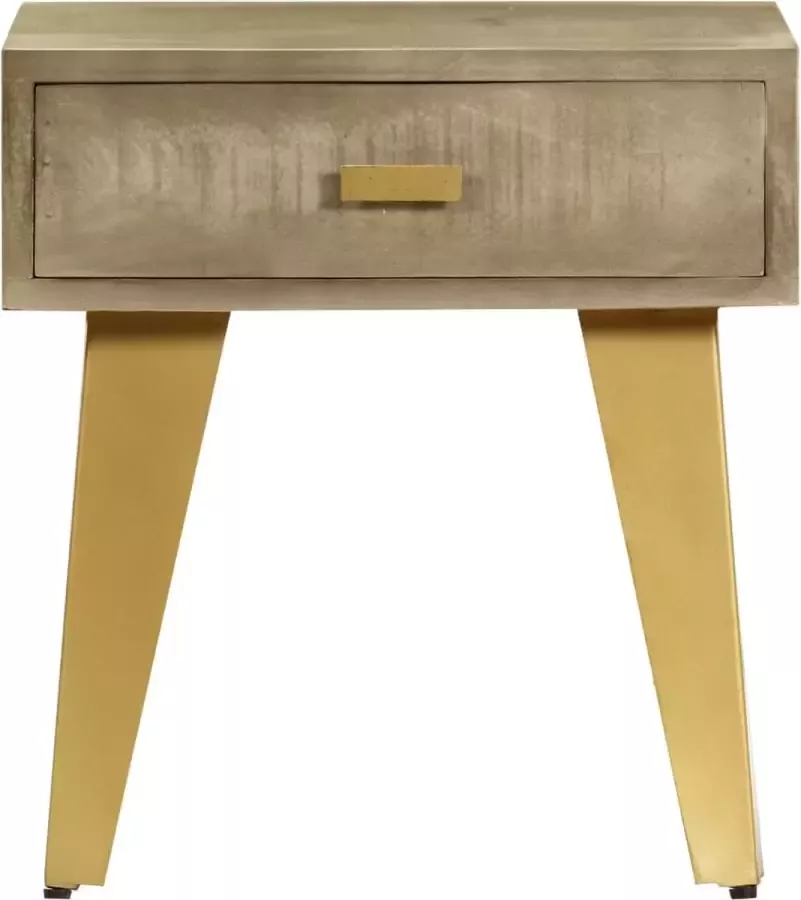 Maison Exclusive Nachtkastje 45x35x48 cm massief mangohout en gietijzer