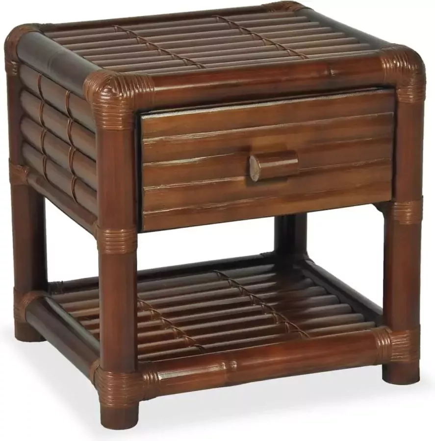 Maison Exclusive Nachtkastje 45x45x40 cm bamboe donkerbruin