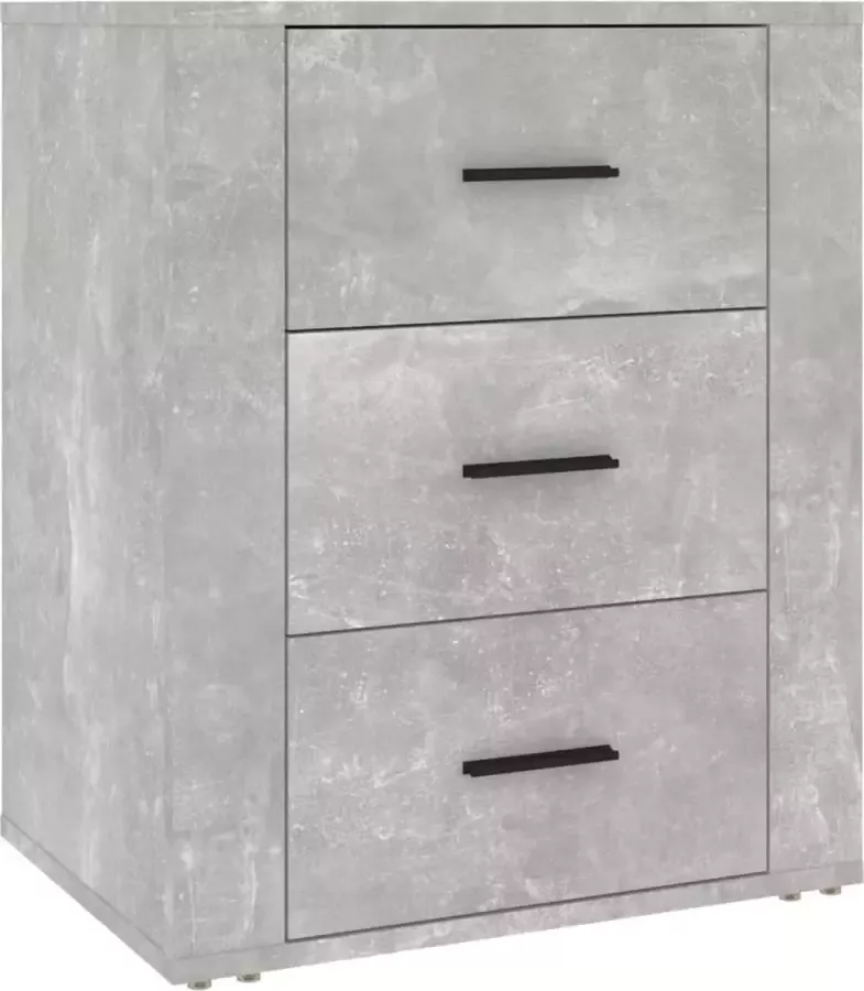 Maison Exclusive Nachtkastje 50x36x60 cm bewerkt hout betongrijs - Foto 3