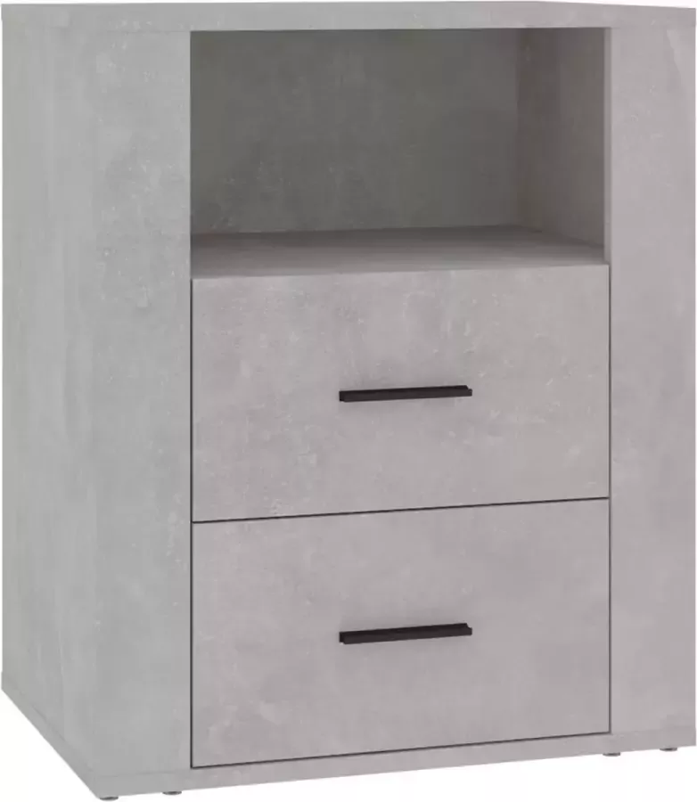 Maison Exclusive Nachtkastje 50x36x60 cm bewerkt hout betongrijs - Foto 2