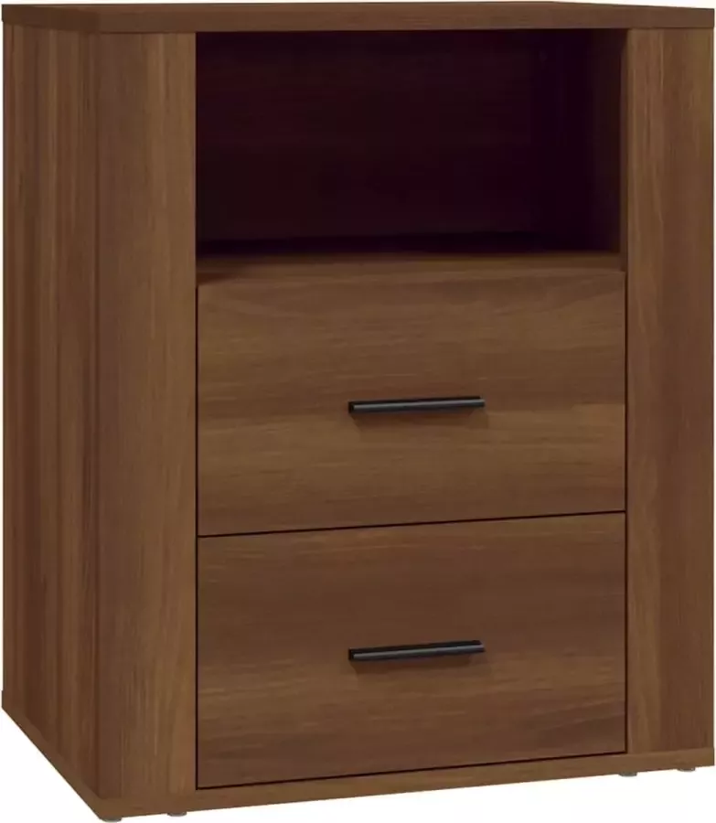 Maison Exclusive Nachtkastje 50x36x60 cm bewerkt hout bruineikenkleurig - Foto 2