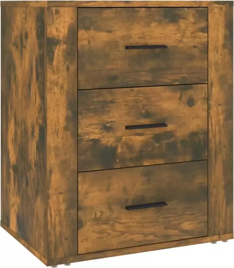 Maison Exclusive Nachtkastje 50x36x60 cm bewerkt hout gerookt eikenkleurig