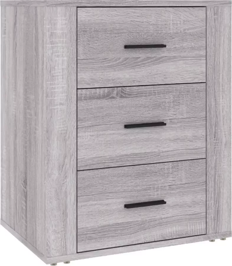Maison Exclusive Nachtkastje 50x36x60 cm bewerkt hout grijs sonoma eikenkleurig - Foto 2