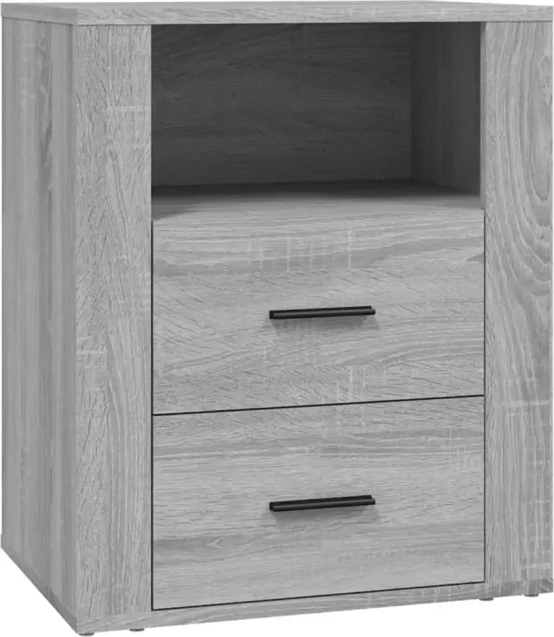 Maison Exclusive Nachtkastje 50x36x60 cm bewerkt hout grijs sonoma eikenkleurig - Foto 3