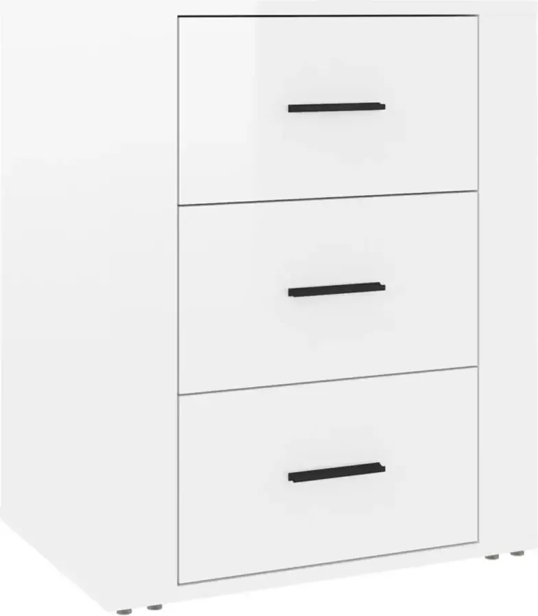 Maison Exclusive Nachtkastje 50x36x60 cm bewerkt hout hoogglans wit