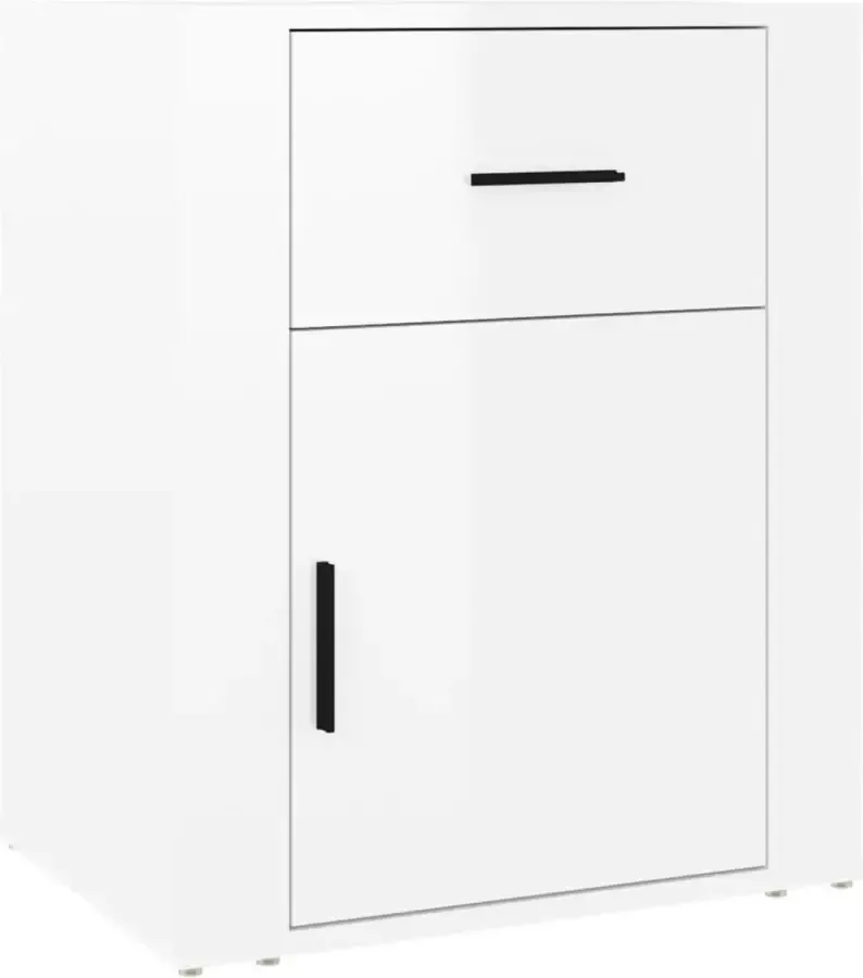 Maison Exclusive Nachtkastje 50x36x60 cm bewerkt hout hoogglans wit - Foto 3