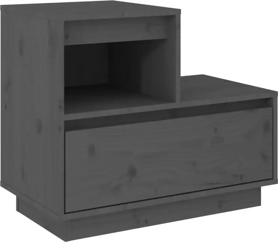 Maison Exclusive Nachtkastje 60x34x51 cm massief grenenhout grijs