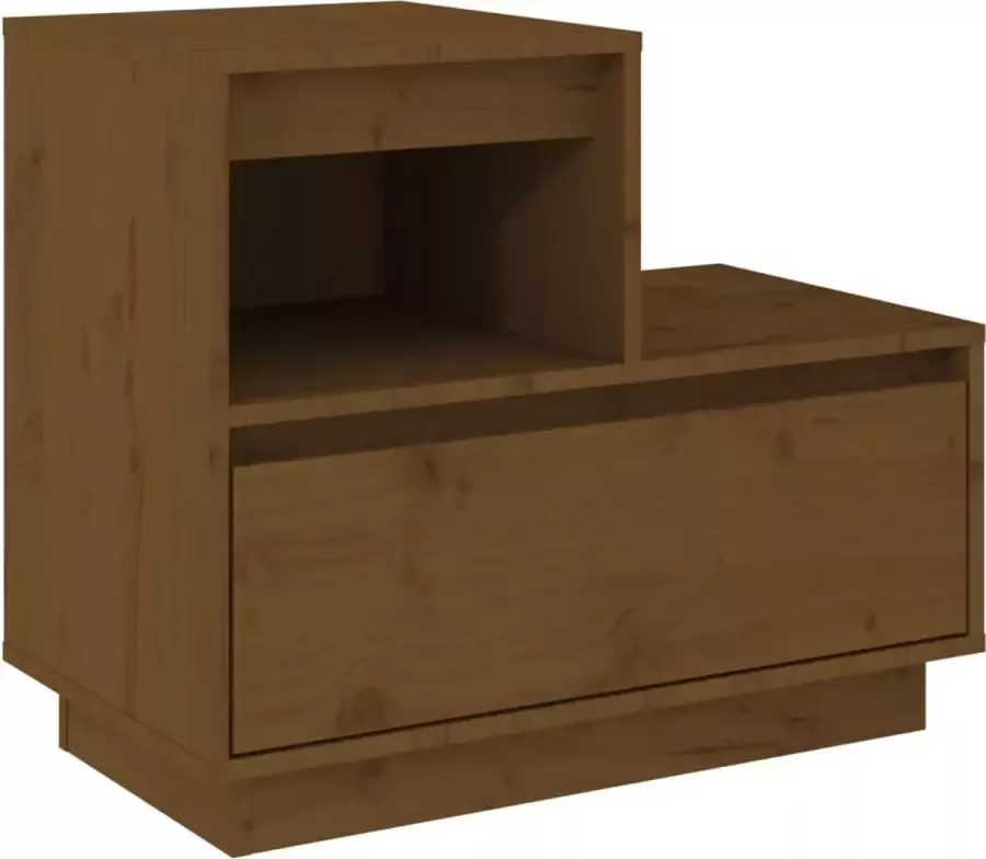Maison Exclusive Nachtkastje 60x34x51 cm massief grenenhout honingbruin