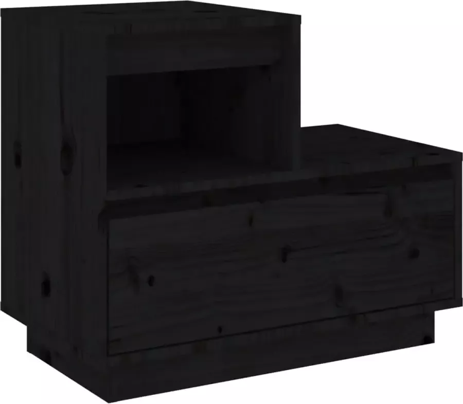 Maison Exclusive Nachtkastje 60x34x51 cm massief grenenhout zwart