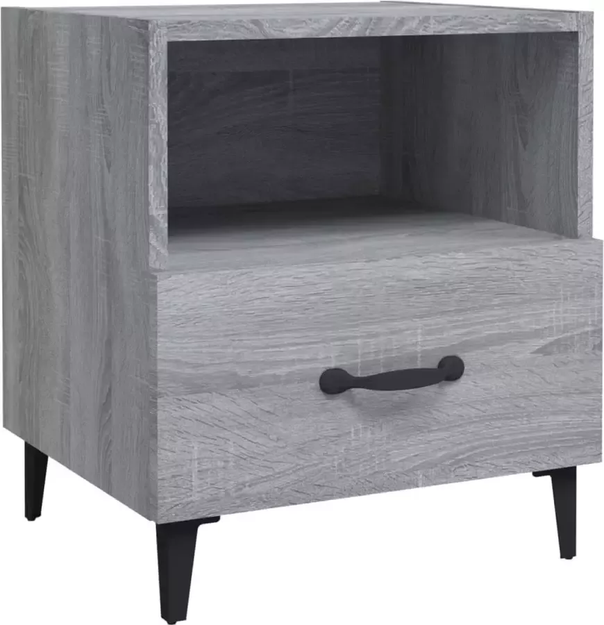 Maison Exclusive Nachtkastje bewerkt hout grijs sonoma eikenkleurig