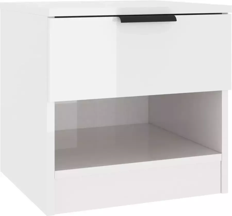 Maison Exclusive Nachtkastje bewerkt hout hoogglans wit - Foto 3