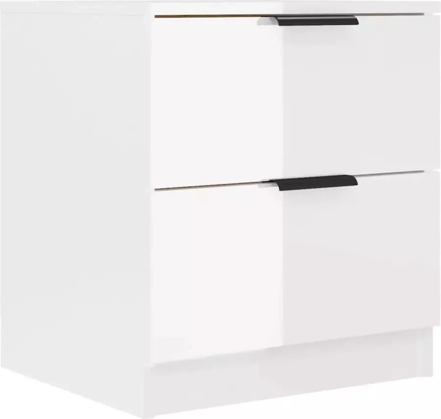 Maison Exclusive Nachtkastje bewerkt hout hoogglans wit - Foto 2