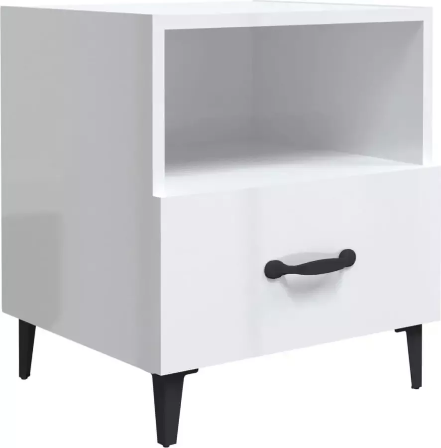 Maison Exclusive Nachtkastje bewerkt hout hoogglans wit