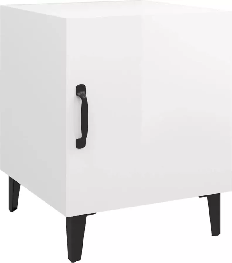 Maison Exclusive Nachtkastje bewerkt hout hoogglans wit - Foto 4