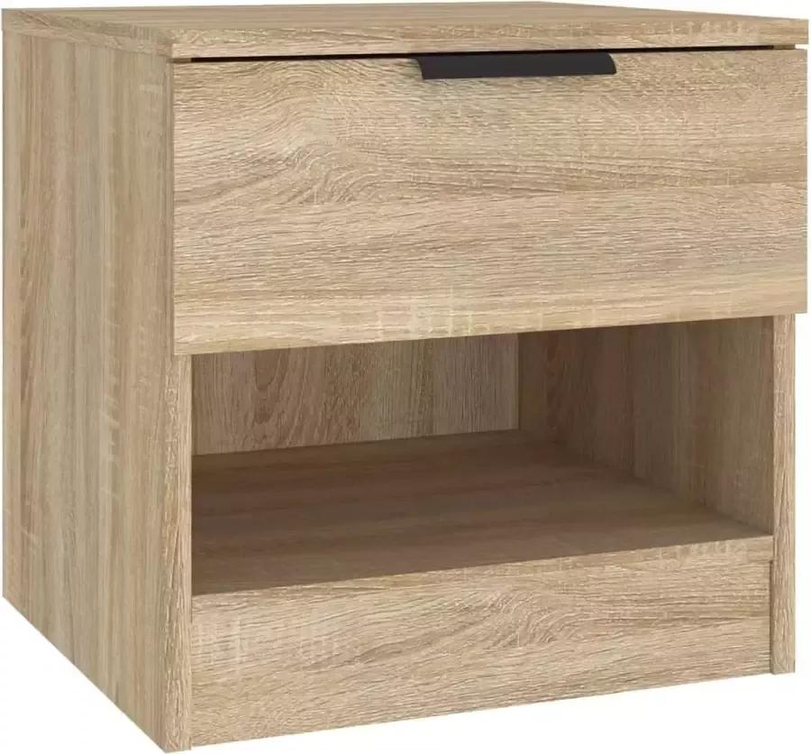 Maison Exclusive Nachtkastje bewerkt hout sonoma eikenkleurig