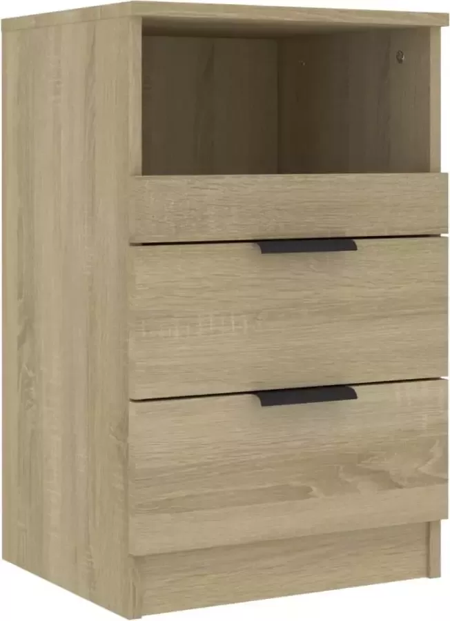 Maison Exclusive Nachtkastje bewerkt hout sonoma eikenkleurig - Foto 4