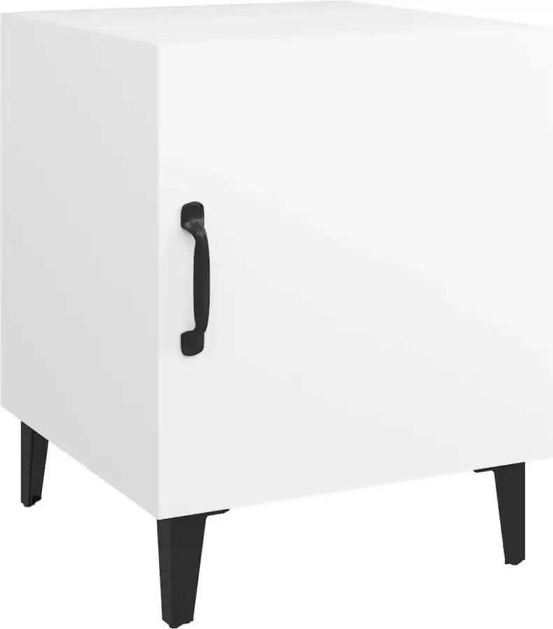 Maison Exclusive Nachtkastje bewerkt hout wit - Foto 4